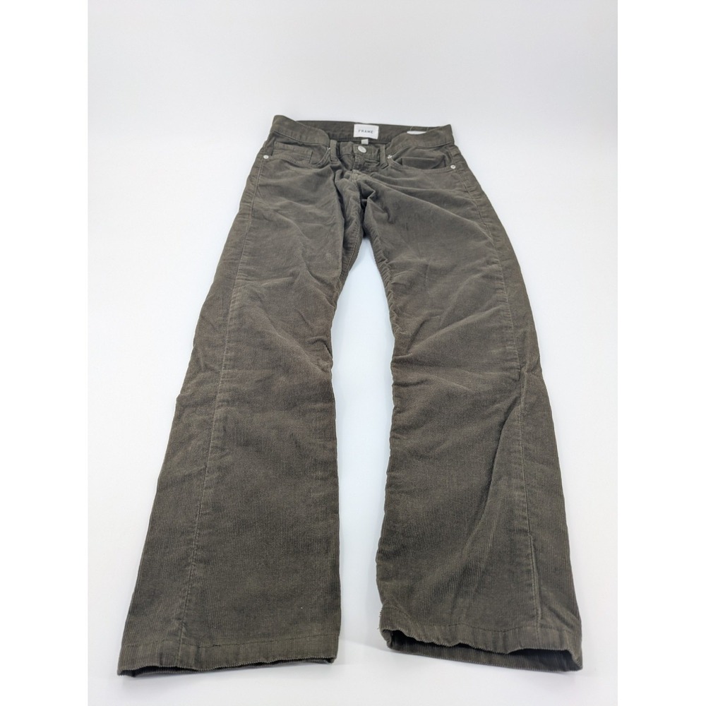 FRAME Denim Men's Corduroy Slim Straight Pants Gray Brown 30x30 Cords 5-Pocket
